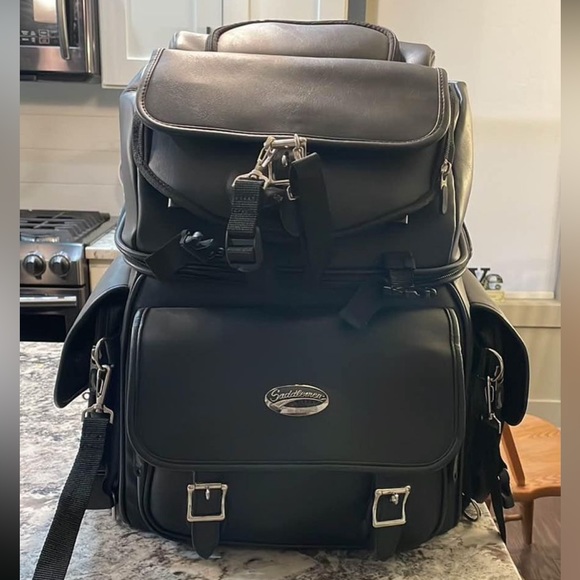 Motorcycle Bag: Saddlemen-Combination Backrest, Seat and Sissy Bar Bag - Picture 1 of 8